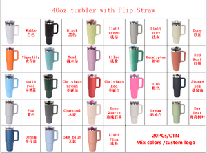 Custom 40oz Insulated Leakproof <b>Removable</b> Spout Gold Plated for Detachable Flip Straw Tumbler Handle BPA Stainless Steel - Product Image 6