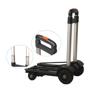 Outil de transport de supermarché d'aéroport de vente chaude quatre roues mini chariot à main pliable pliant avec la poignée en aluminium - Product Image 2