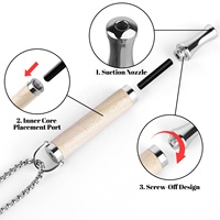 Collier de respiration anti-anxiété, collier pour arrêter de fumer, collier duo en bois de pamplemousse et métal, outil de soulagement du stress et de la panique