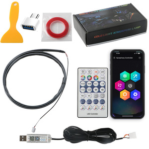 ไฟตกแต่งภายในรถยนต์แบบซ่อน ยี่ห้อ Yosovlamp รุ่น Color Modified LED PVC สำหรับรถยนต์ Golf & Versa ติดตั้งง่ายแบบ USB ไม่ต้องติดตั้งสาย  แบบไหลเวียน - Product Image 6