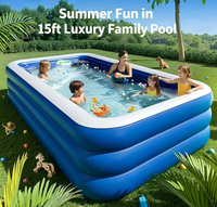 Grande piscine gonflable à 3 anneaux, durable, en PVC, pour la cour, pour la famille, pour adultes et enfants, piscine gonflable pour la maison