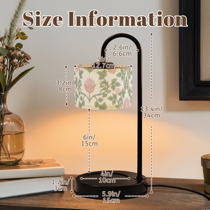 Lampe chauffante à bougie à intensité variable 4 ampoules rose fleur vigne abat-jour en lin pour bougies de cire parfumées décor à la maison personnalisé en stock quantité minimale de commande 1 - Product Image 3