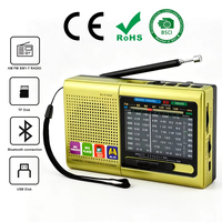 Radio d'urgence portable rétro BT OEM personnalisée 9 bandes AM FM SW avec lecteur MP3 USB TF et lampe torche LED – Vente en gros usine