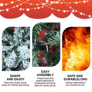 Sapin de Noël à charnière floqué en PVC de haute qualité 7.5ft ignifuge respectueux de l'environnement pour les décorations de Noël artificiel - Product Image 4