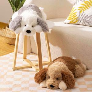 Hot Selling Adorable Long-Haired <strong>Puppy</strong> Stuffed Animal Cute Fluffy Lying Dog Plush Toy Soft Bi-Color Soft Dog Plush Doll - Product Image 2