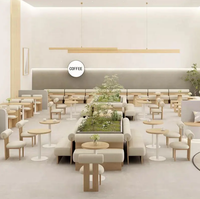 Combinaison de table et de chaises de style crème de luxe moderne et léger pour café en bois massif canapé confortable mobilier de restaurant