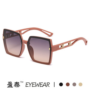 Yingtai Eyewear Square <b>Oversized</b> <b>Sunglasses</b> Grey PC Frame UV400 Protection Women Fashion Sun Glasses - Product Image 3
