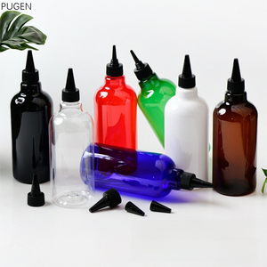 ขวดพลาสติก PET สีเขียวน้ำเงิน ขนาด 16 ออนซ์ 500 มล. สำหรับเครื่องสำอาง ฝาเกลียว หัวบีบสำหรับมาส์กหน้า ขนตาปลอม แชมพู - Product Image 2