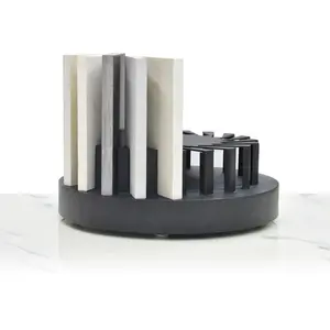 High quality desktop rotary round marble ceramic tile display showing granite artificial stone slab quartz display stand