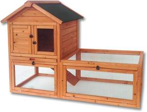 Gabbia Moderna in Legno per Roditori a 2 Piani con Ampio Recinto, Imballaggio Ecologico per Polli, Gabbia Resistente - Product Image 2