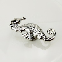 Poignées et boutons de tiroir modernes en alliage de zinc noir, argenté et or vieilli, motif cheval de mer, pour meubles de cuisine, armoires et commodes
