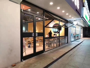 Design moderne américain Commercial KFC <span class=keywords><strong>Porte</strong></span> en aluminium Blanc vitré Devanture <span class=keywords><strong>d</strong></span>'<span class=keywords><strong>entrée</strong></span> pour l'avant Extérieur Parcs Villas - Product Image 2