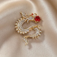 Broches de luxe en strass Dragon Phénix pour hommes et femmes, bijoux vintage en cristal exquis pour animaux, épingles de banquet de fête