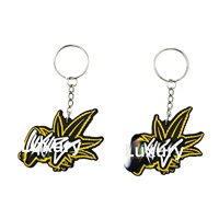 Porte-clés en PVC souple, modèle 009, style simplicité transfrontalière, personnalisable avec lettres de dessin animé, imprimable pour publicité