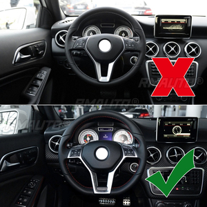 Couvre-cadre de volant de voiture compatible avec Mercedes-Benz Classe A C E GLA CLA CLS W204 W176 W204 W212 X156 C117 2008-2014 - Product Image 6