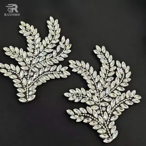JP New Fashion Custom Stone Applique Shiny Flower Design Decorate For Dancing Dress And Evening Dress