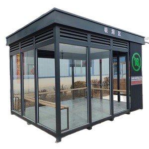 Caseta de metal negra portátil para fumar, con estructura de acero, para área de estacionamiento. - Product Image 1