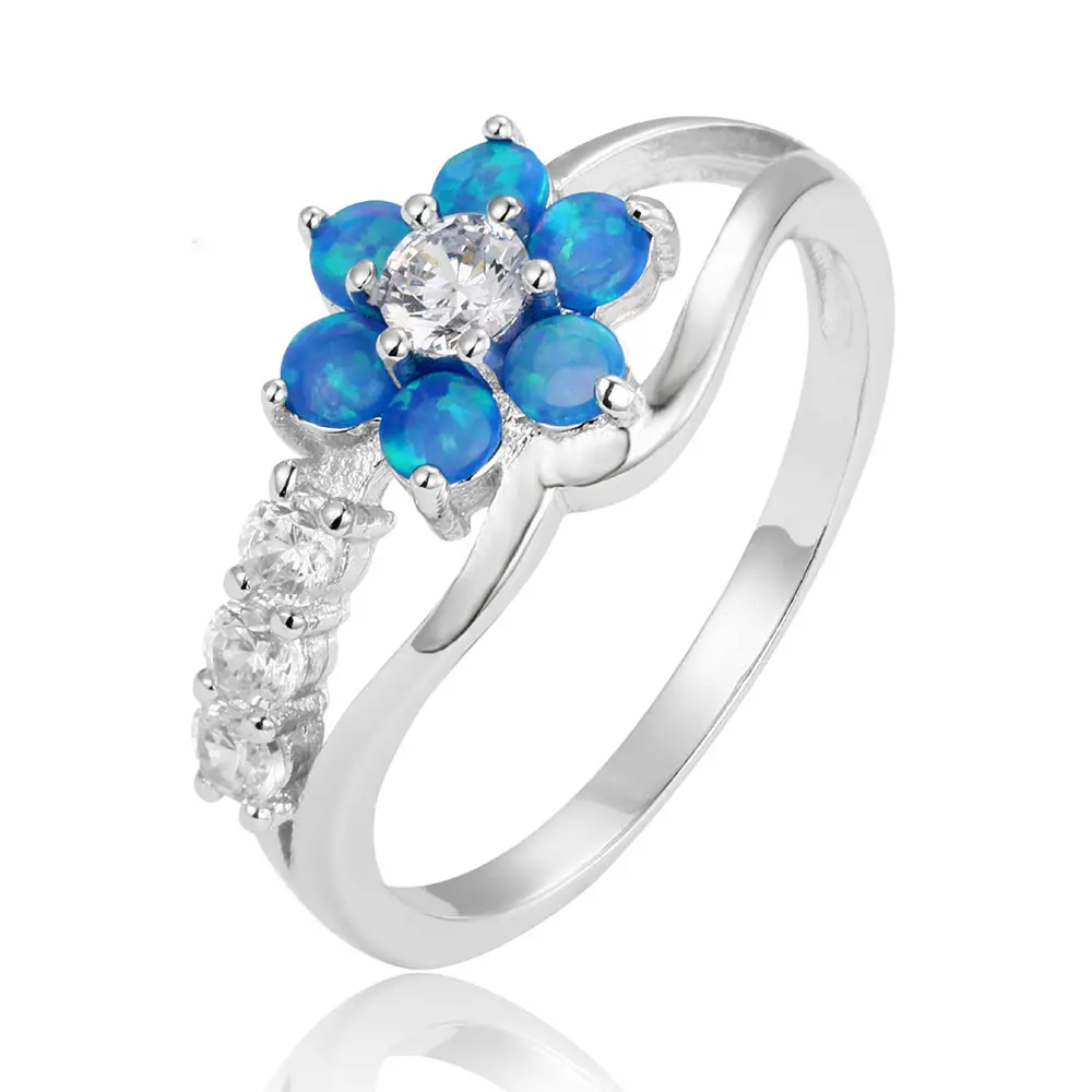 2023 Bulk Groothandel Fijne Mode Sieraden Vintage Zirkoon Bloemen Opaal Bruiloft Diamanten Ring Bloemenringen Voor Vrouwen Luxe Cadeau