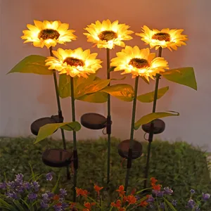 新款Led向日葵太阳灯户外装饰仿真插电灯花园草坪庭院灯
