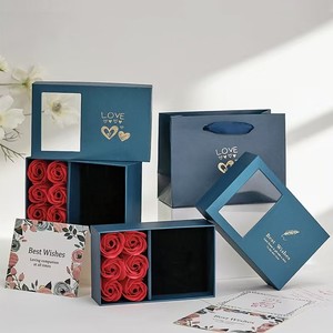 Caja de Regalo con <span class=keywords><strong>Flores</strong></span> Secas para el Día de San Valentín - Empaque Exquisito - Adecuada para Guardar Joyas y como Regalo - Product Image 4