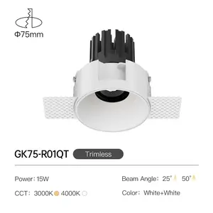 XRZLux ETL Wall Washer Recessed Downlight Hotel Spot Light 15W Adjustable Anti-glare Recessed LED COB Downlight AC100-120V