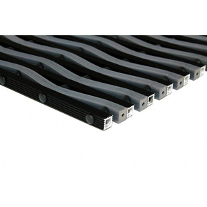 Tappeto in alluminio tubolare con profilo in gomma ondulata nera (REF. 10021-OND) - Product Image 2