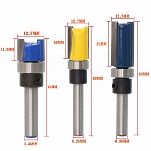 3PCS Flush Trim Router <strong>Bits</strong> Hinge Mortising Router <strong>Bit</strong> Straight 1/4 Shank Trimmer Cleaning Flush Trim <strong>Tenon</strong> Cutter Woodworking