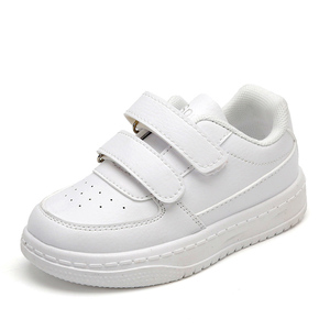 Baskets Blanches pour Enfants, Chaussures de Sport en PU, Style Antidérapant pour Jogging et Marche en Extérieur - Product Image 1