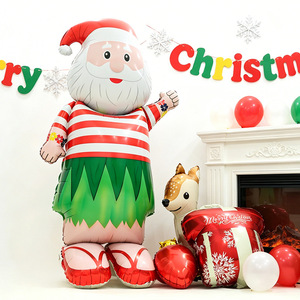 Globos de Aluminio con Diseño 3D de Navidad: Muñeco de Nieve, Hombre de Jengibre y Papá Noel para Decoración de Fiestas - Product Image 5