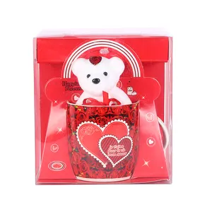 Tasse à café en céramique avec ours en peluche, motif personnalisé créatif, tasse de saint-valentin