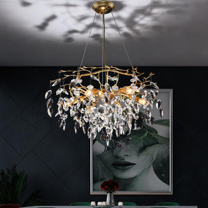 Modern Design K9 Crystal Rain Drop Chandelier Ballroom Villa Tree Branch Style pendant <b>light</b> for Living Room - Product Image 2