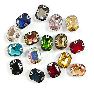 13*18 طويلة مستطيلية مدببة أسفل الزجاج خياطة على الاكسسوارات Flatback 3D فضفاضة أحجار الراين ديي الملابس - Product Image 4