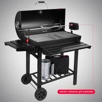Barbecue portable pliable en acier inoxydable SS304 de qualité supérieure avec grille, pour jardin et extérieur, avec chariot fumoir à charbon de bois