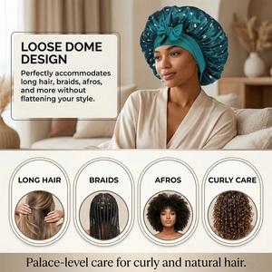 <span class=keywords><strong>Bonnet</strong></span> de nuit <span class=keywords><strong>en</strong></span> <span class=keywords><strong>satin</strong></span> double couche tie-dye pour femme, doux et réversible, avec lien, collection 2026 - Product Image 2