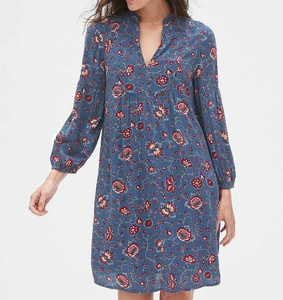 China Factory Wholesale Cheap Women <strong>Clothing</strong> Retro <strong>Clothing</strong> Printed Casual Dresses - Product Image 1