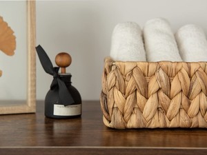 Cesto Pieghevole in Tessuto con Coperchio, Cesto in Paglia Naturale, Accessorio da Bagno, Cesto per Biancheria, Vino, Regali, <span class=keywords><strong>Frutta</strong></span> - Product Image 4