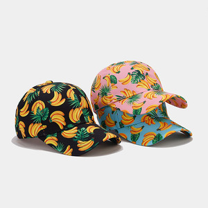 2025 Fruta tropical Patrón de plátano Gorra de béisbol con estampado completo Moda deportiva <span class=keywords><strong>Gorras</strong></span> de compras transpirables - Product Image 4
