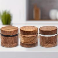 Broyeur d'herbes en bois de noyer écologique avec revêtement en aluminium, non électrique, pour épices et tabac, avec récupérateur de pollen, en forme de bouteille pour poivre et sel