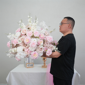 Boule de fleurs artificielles roses fraîches pour toile de fond de mariage, décoration de table de fête de jardin, centre de table, station de desserts - Product Image 3