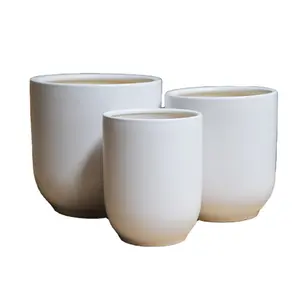 Matt White Ceramic Tall Flower Pot Flowerpot Garden Pot Plant Pot Planter 336C-MW