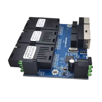 Convertisseur de média fibre optique RPOE 100M, carte PCBA, 3 ports RJ45 + 3 ports fibre SC UPC monomode simplex, portée 20KM, commutateur Ethernet