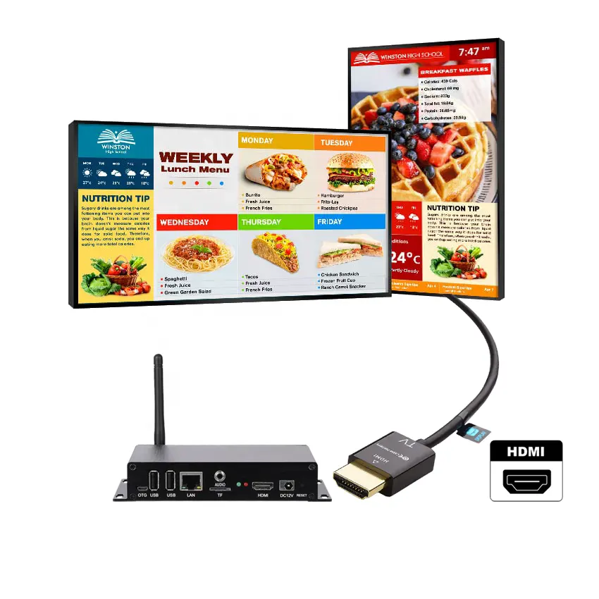 hot sale Indoor advertising free cloud based CMS digital signage media player box for digital menu boards