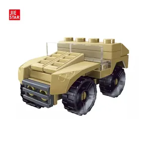 JIESTAR mainan blok bangunan Model mobil truk kendaraan Hummer tentara mainan blok bangunan Mini Paskah Natal pengisi telur kejutan