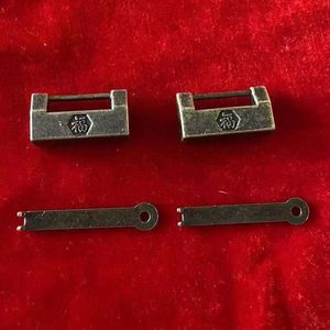 Retro Chinese Style Fu Character <b>Padlock</b> 31x17mm Iron Key Furniture Lock Durable Home Use - Product Image 3