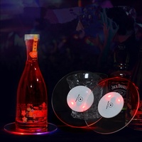 Wasserdicht Transparent Acryl Karte Coaster Runde Form LED Bier Tasse Coaster für Bar