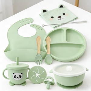 Juego de Platos de Silicona para Bebé con Logotipo Personalizado, Libres de BPA, Platos de Succión para Bebés y Niños Pequeños, Vaso Antiderrames, Juego de Alimentación para Bebés Reutilizable, Bonito y No Tóxico - Product Image 4