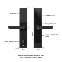Serrure de porte intelligente Bluelock TTlock, poignée biométrique à empreintes digitales, sans clé, pour porte en aluminium/bois, maison/bureau, Wi-Fi Cloud