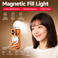 Lampu Selfie Magnetik Kompatibel MagSafe, Lampu Isi Daya Ponsel Lipat, Tipe-C Dapat Diisi Ulang 400mAh, Untuk Vlogging dan Siaran Langsung