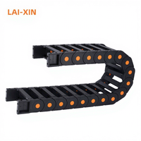 Chaîne d'alimentation silencieuse en nylon PA66 LAI XIN de type pont avec boucle jaune 25x57mm pour lignes de traînée, machines-outils CNC et imprimantes 3D