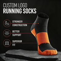 Chaussettes de course à pied en maille nylon brodées avec logo personnalisé, séchage rapide, en spandex, pour la cheville, vente en gros